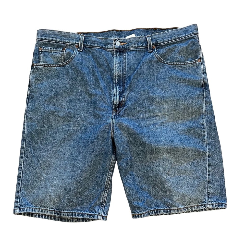 Levis 505 Regular Fit Denim Shorts Men 44 Blue Mid‎ Wash 100% Cotton USA Vintage
